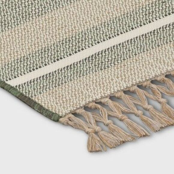 5'x7' Beachside Stripe Outdoor Rug Sage Green - Threshold designed with Stu - Picture 2 of 3